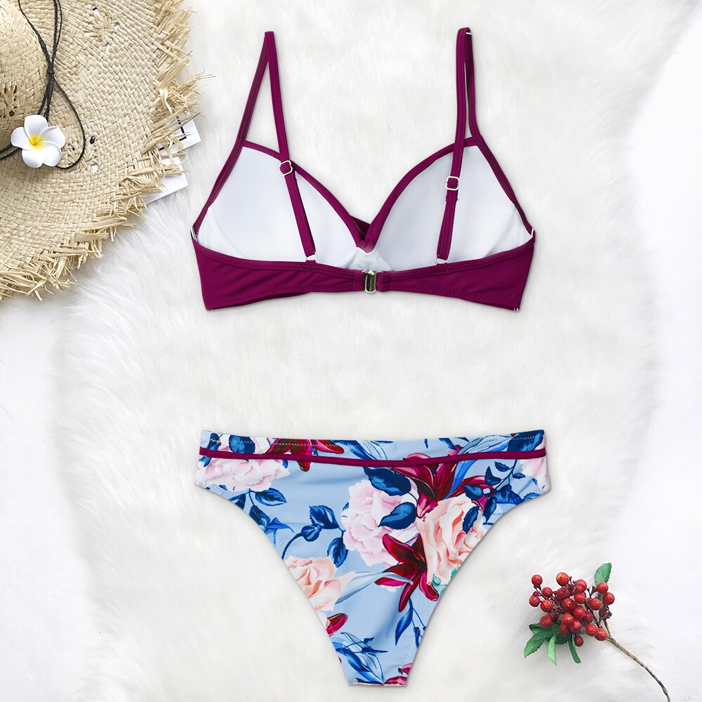 CUPSHE Push Up Floral Wrap Bikini Sets Women Sexy Thong Two Pieces Swimsuits 2021 New Girl Beach Bathing Suits Swimwear CUPSHE Push Up Floral Wrap Bikini Sets Women Sexy Thong Two Pieces Swimsuits 2021 New Girl Beach Bathing Suits Swimwear