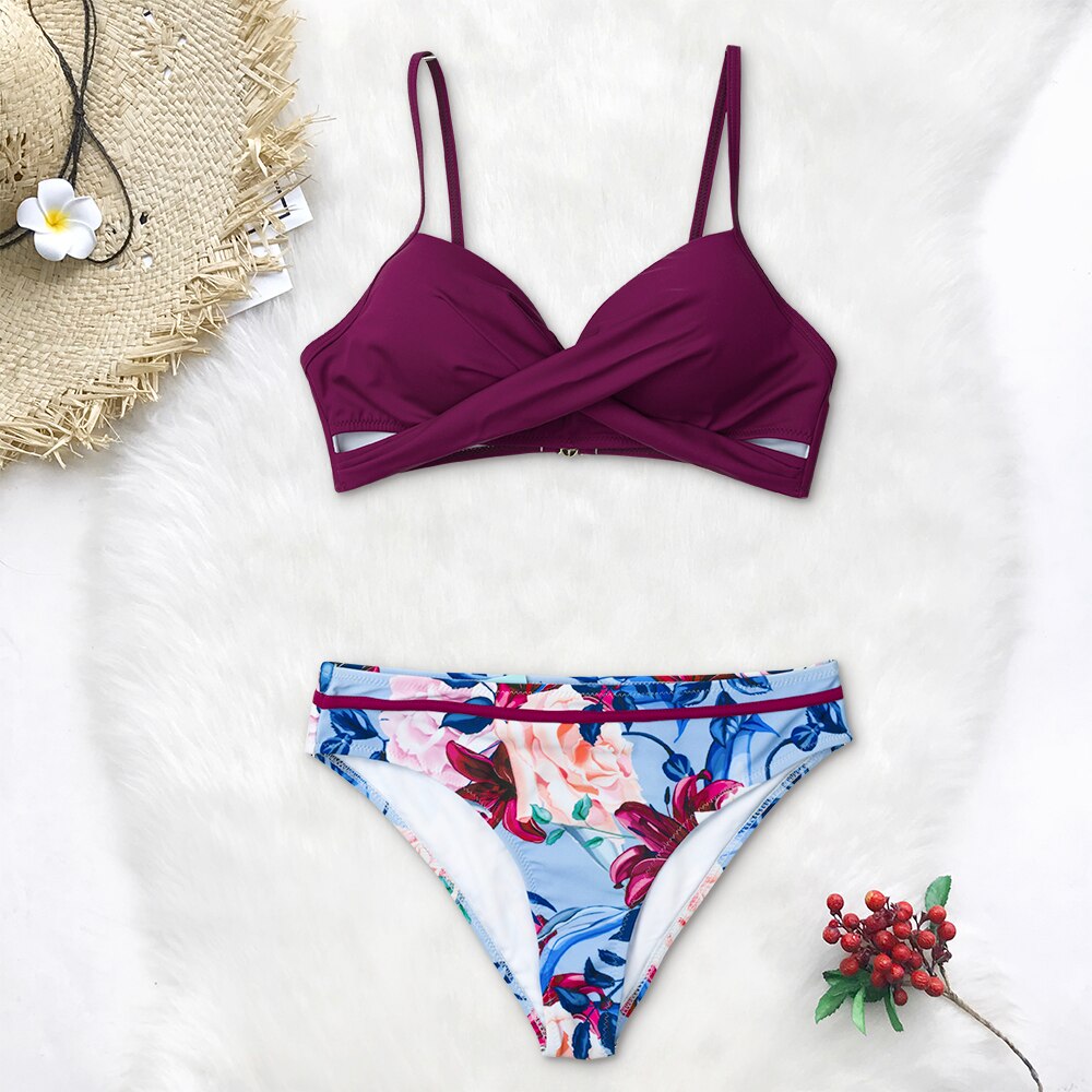 CUPSHE Push Up Floral Wrap Bikini Sets Women Sexy Thong Two Pieces Swimsuits 2021 New Girl Beach Bathing Suits Swimwear CUPSHE Push Up Floral Wrap Bikini Sets Women Sexy Thong Two Pieces Swimsuits 2021 New Girl Beach Bathing Suits Swimwear