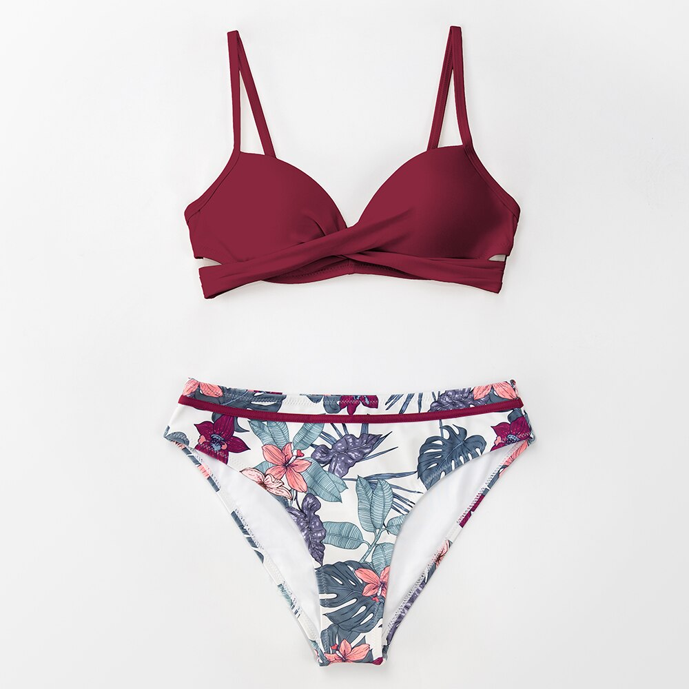 CUPSHE Push Up Floral Wrap Bikini Sets Women Sexy Thong Two Pieces Swimsuits 2021 New Girl Beach Bathing Suits Swimwear CUPSHE Push Up Floral Wrap Bikini Sets Women Sexy Thong Two Pieces Swimsuits 2021 New Girl Beach Bathing Suits Swimwear