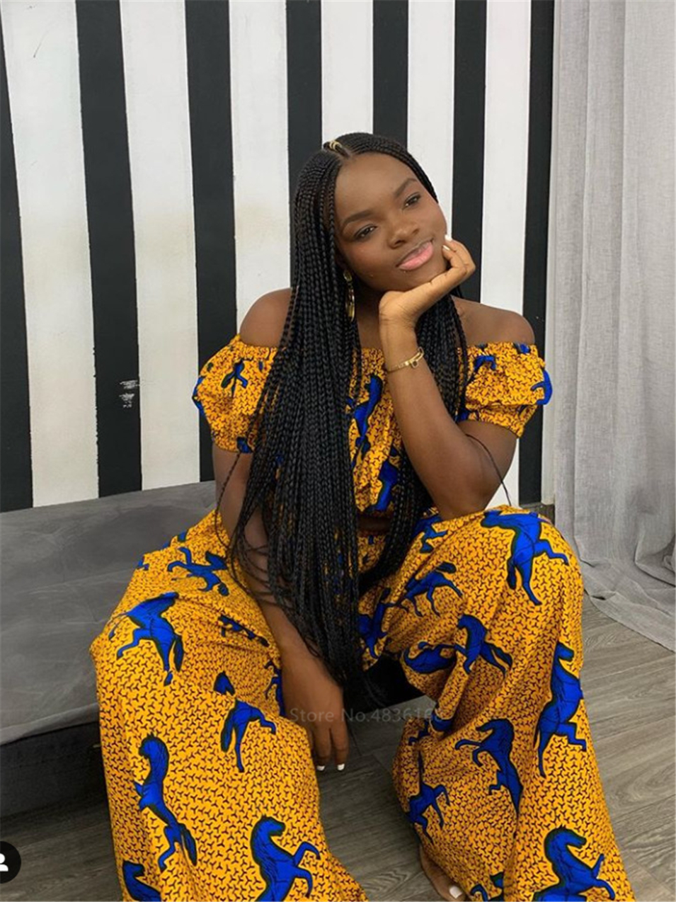 Hot Sale 2020 African Dresses for Women Shoulder Top Pant Suit Wide Leg Trousers Ankara Robe Africaine Sexy Ladies Dashiki Print Hot Sale 2020 African Dresses for Women Shoulder Top Pant Suit Wide Leg Trousers Ankara Robe Africaine Sexy Ladies Dashiki Print
