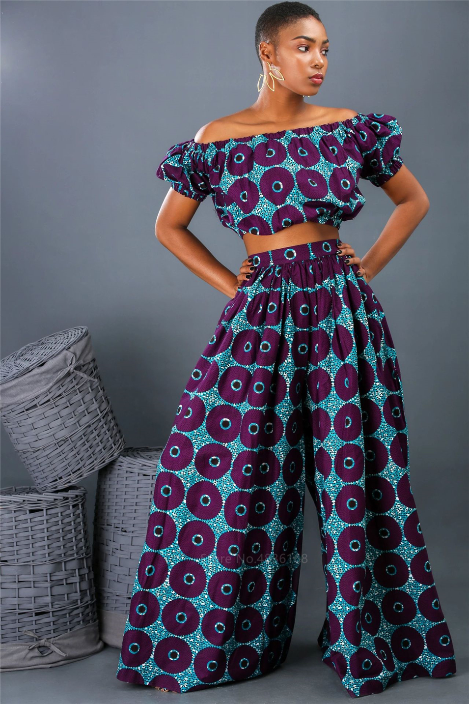 Hot Sale 2020 African Dresses for Women Shoulder Top Pant Suit Wide Leg Trousers Ankara Robe Africaine Sexy Ladies Dashiki Print Hot Sale 2020 African Dresses for Women Shoulder Top Pant Suit Wide Leg Trousers Ankara Robe Africaine Sexy Ladies Dashiki Print