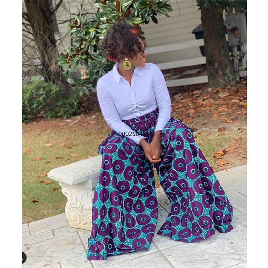 Hot Sale 2020 African Dresses for Women Shoulder Top Pant Suit Wide Leg Trousers Ankara Robe Africaine Sexy Ladies Dashiki Print Hot Sale 2020 African Dresses for Women Shoulder Top Pant Suit Wide Leg Trousers Ankara Robe Africaine Sexy Ladies Dashiki Print