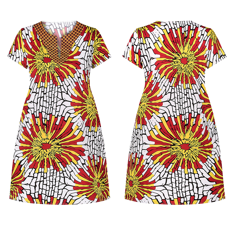 Robe Africaine Femme 2020 Summer Dress Ladies Boubou African Print Wax Dresses Dashiki Ankara Dress Nigerian Fashion Clothes