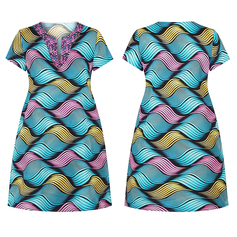 Robe Africaine Femme 2020 Summer Dress Ladies Boubou African Print Wax Dresses Dashiki Ankara Dress Nigerian Fashion Clothes