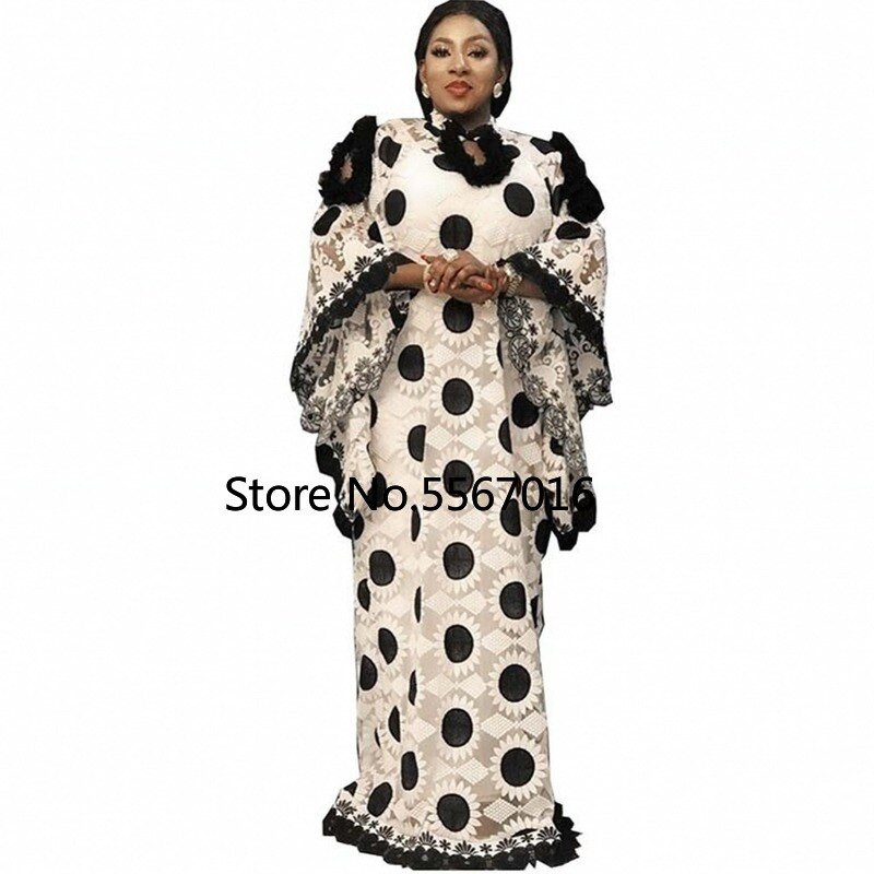 Lace African Dresses for Women Boubou Robe Femme African Dress Dashiki Embroidered Flower Kaftan Dress Africa Plus Size Clothing Lace African Dresses for Women Boubou Robe Femme African Dress Dashiki Embroidered Flower Kaftan Dress Africa Plus Size Clothing