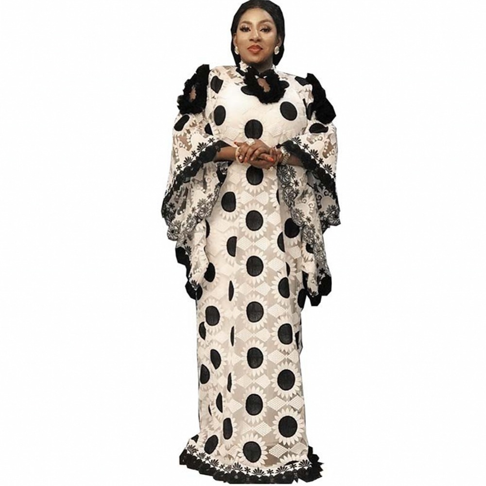 Lace African Dresses for Women Boubou Robe Femme African Dress Dashiki Embroidered Flower Kaftan Dress Africa Plus Size Clothing Lace African Dresses for Women Boubou Robe Femme African Dress Dashiki Embroidered Flower Kaftan Dress Africa Plus Size Clothing