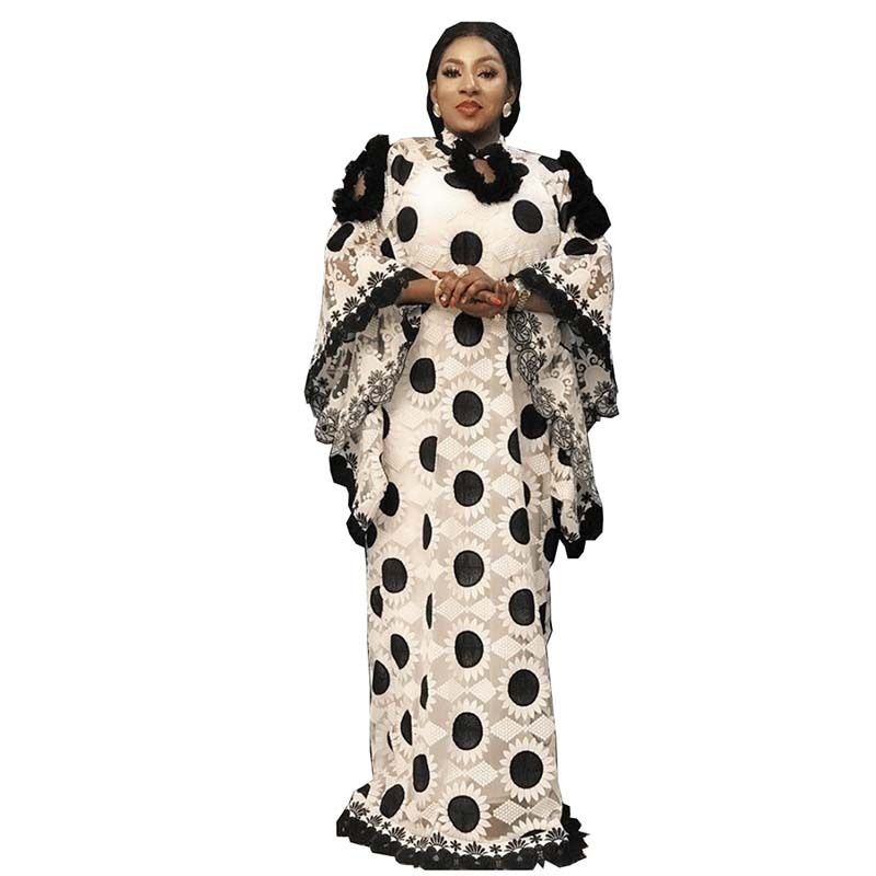 Lace African Dresses for Women Boubou Robe Femme African Dress Dashiki Embroidered Flower Kaftan Dress Africa Plus Size Clothing Lace African Dresses for Women Boubou Robe Femme African Dress Dashiki Embroidered Flower Kaftan Dress Africa Plus Size Clothing