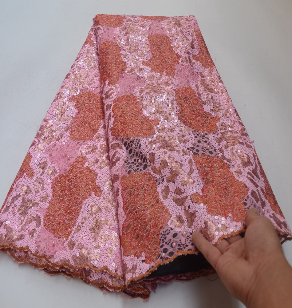 Shiny sequins African lace with beads Unique New Handuct organza fabric Nigerian Ghana sewing clothes 5 yards Shiny sequins African lace with beads Unique New Handuct organza fabric Nigerian Ghana sewing clothes 5 yards