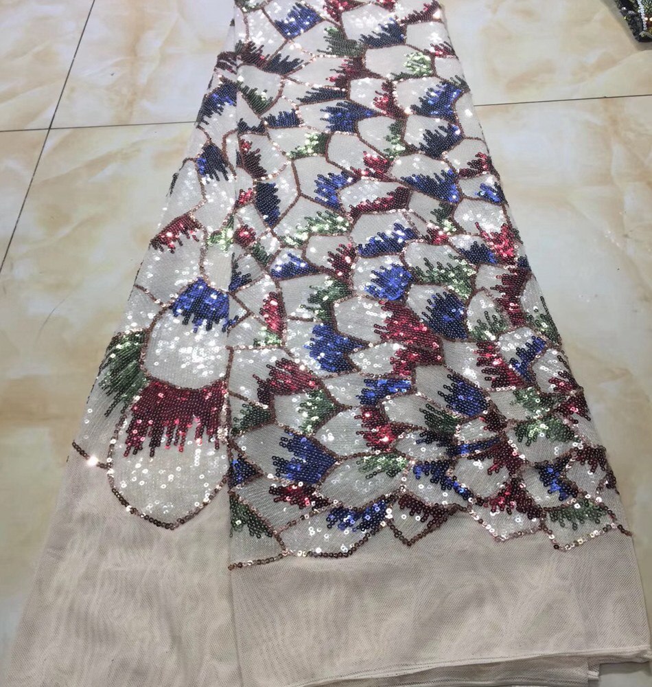 Newest African Lace Fabric High Quality Lace changing With Sequins color Latest French Tulle Lace Fabric For Party dress ML8772 Newest African Lace Fabric High Quality Lace changing With Sequins color Latest French Tulle Lace Fabric For Party dress ML8772