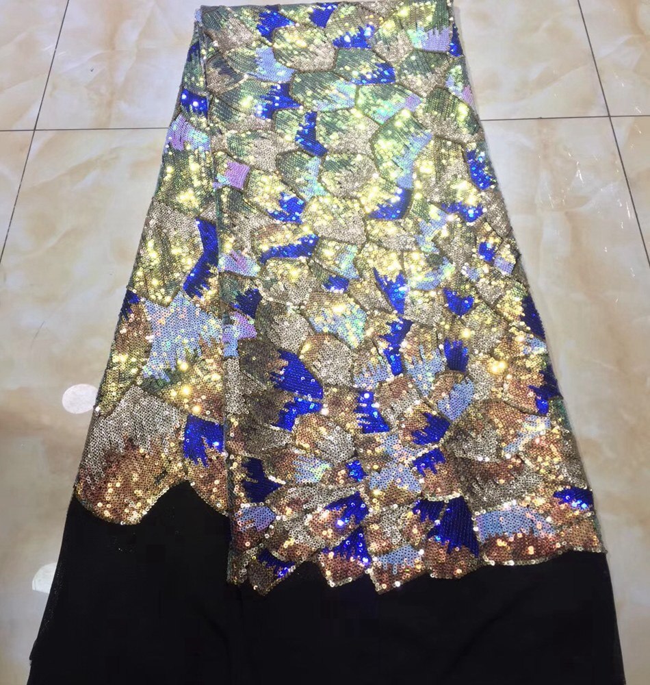 Newest African Lace Fabric High Quality Lace changing With Sequins color Latest French Tulle Lace Fabric For Party dress ML8772 Newest African Lace Fabric High Quality Lace changing With Sequins color Latest French Tulle Lace Fabric For Party dress ML8772