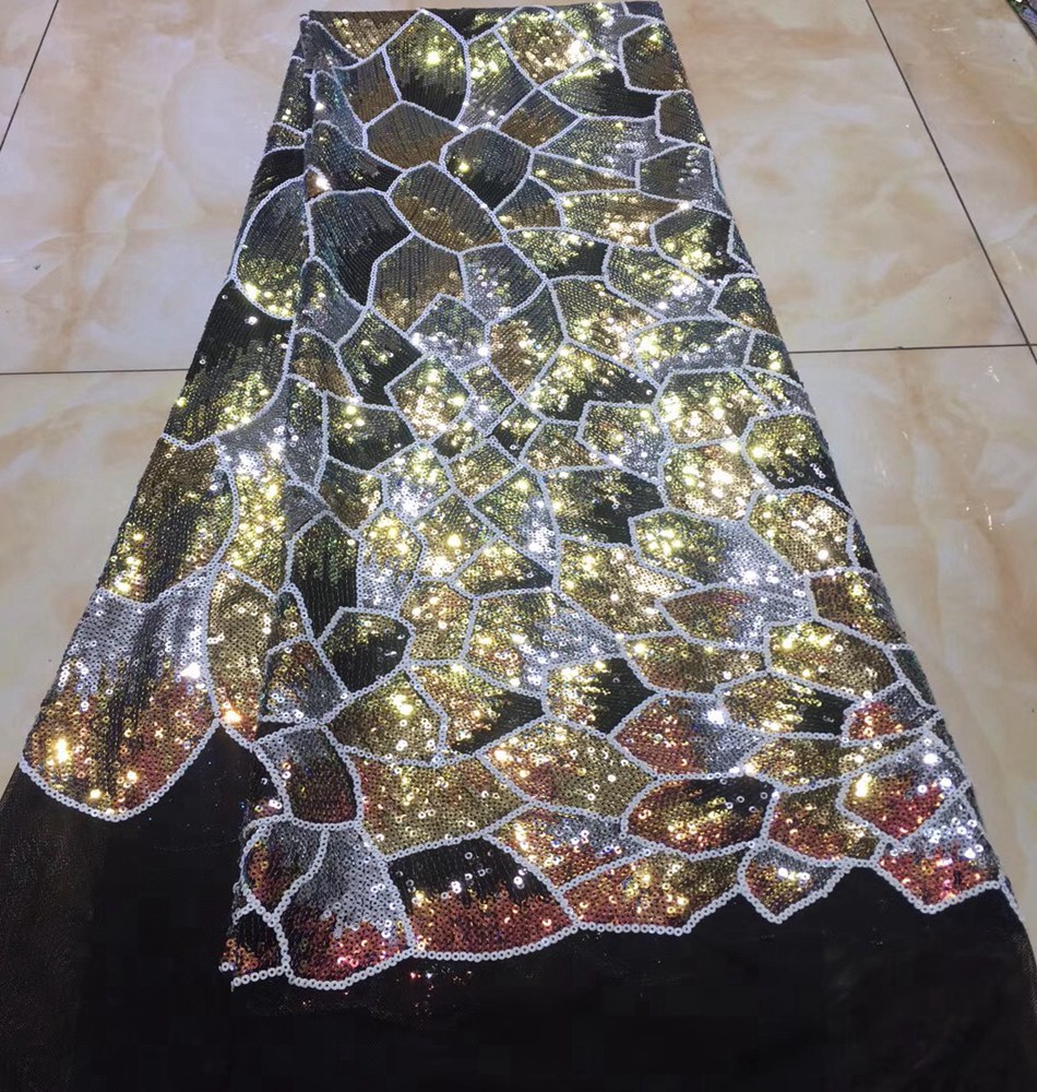 Newest African Lace Fabric High Quality Lace changing With Sequins color Latest French Tulle Lace Fabric For Party dress ML8772 Newest African Lace Fabric High Quality Lace changing With Sequins color Latest French Tulle Lace Fabric For Party dress ML8772