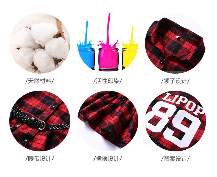 4-14Y Dress Girl Pure Cotton Plaid Shirt Kids Dresses for Girls Clothing Spring Children Dress Elegant 2019 New Girls Clothes