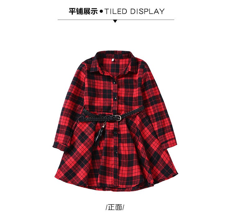 4-14Y Dress Girl Pure Cotton Plaid Shirt Kids Dresses for Girls Clothing Spring Children Dress Elegant 2019 New Girls Clothes