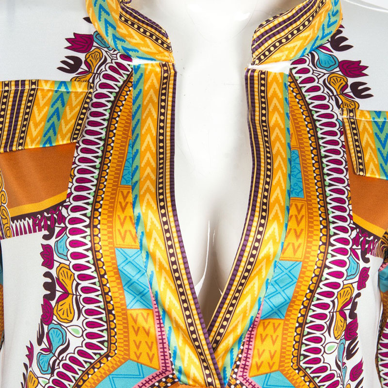 Casual Boho African Dashiki Print Bomber Tunic Dress Bodycon Summer Female V Neck Short Sleeves Robe Split Shirt Dress For Women Casual Boho African Dashiki Print Bomber Tunic Dress Bodycon Summer Female V Neck Short Sleeves Robe Split Shirt Dress For Women