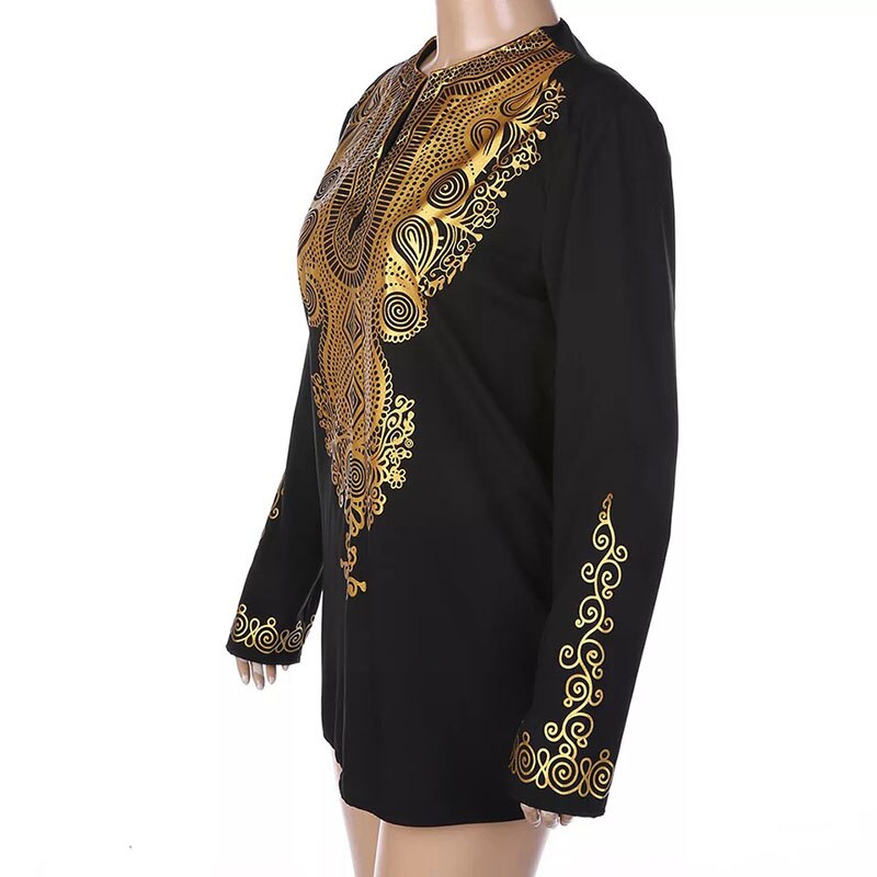 Men African Tribal Shirt Men Dashiki Sleeves Printed Golden Black Split Top Traditional Wedding Tunic Pullover Shirt For Men Men African Tribal Shirt Men Dashiki Sleeves Printed Golden Black Split Top Traditional Wedding Tunic Pullover Shirt For Men