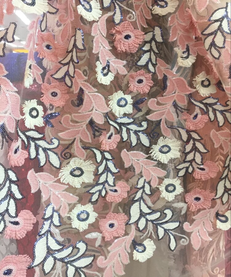 luxury sequin lace fabric high quality african lace fabric 2018 embroidered tulle net lace french fabric TS6617 luxury sequin lace fabric high quality african lace fabric 2018 embroidered tulle net lace french fabric TS6617