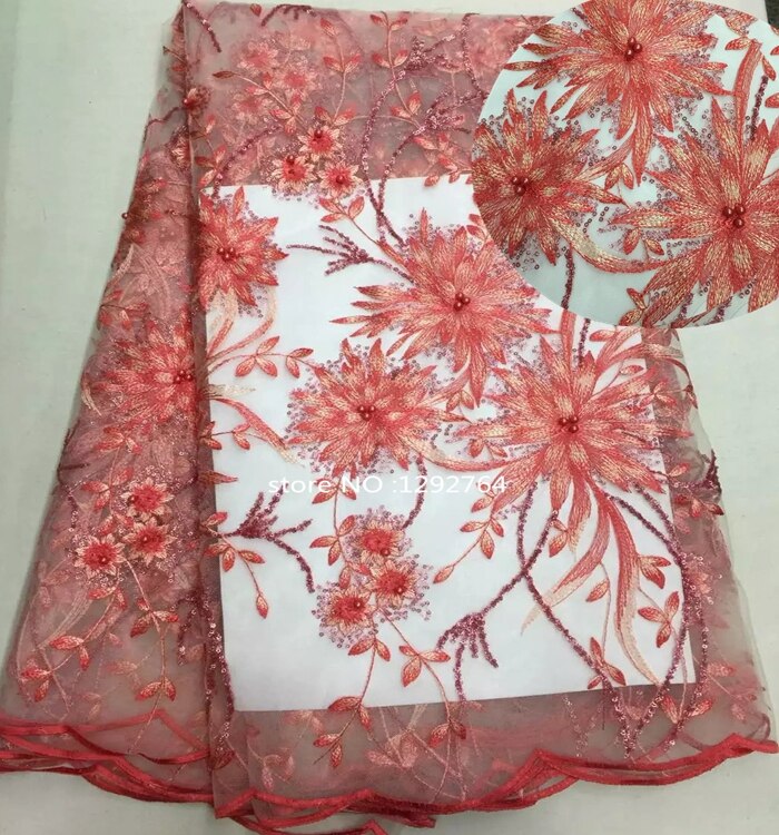 luxury sequin lace fabric high quality african lace fabric 2018 embroidered tulle net lace french fabric TS6617 luxury sequin lace fabric high quality african lace fabric 2018 embroidered tulle net lace french fabric TS6617