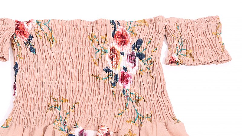 Miyouj Off Shoulder Beach Dress Women Bathing Suit Boho Style Bandeau Long Dresses Print White Chiffon Beachwear Summer Vestido