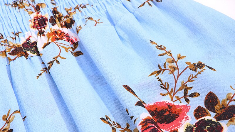 Miyouj Off Shoulder Beach Dress Women Bathing Suit Boho Style Bandeau Long Dresses Print White Chiffon Beachwear Summer Vestido