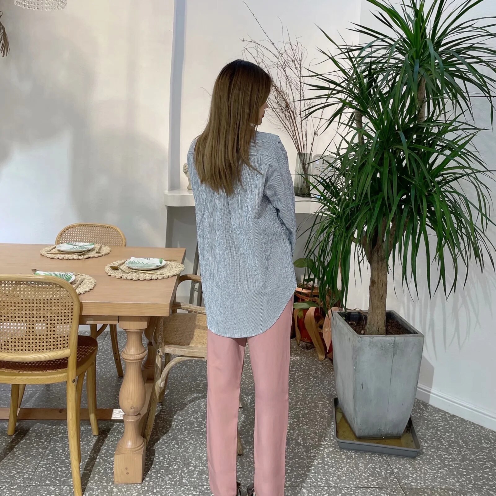Za 2021 Spring Trouser Suits High Waisted Pants Women Fashion Office Beige Pants Chic Button Zip Elegant Pink Casual Woman Pants