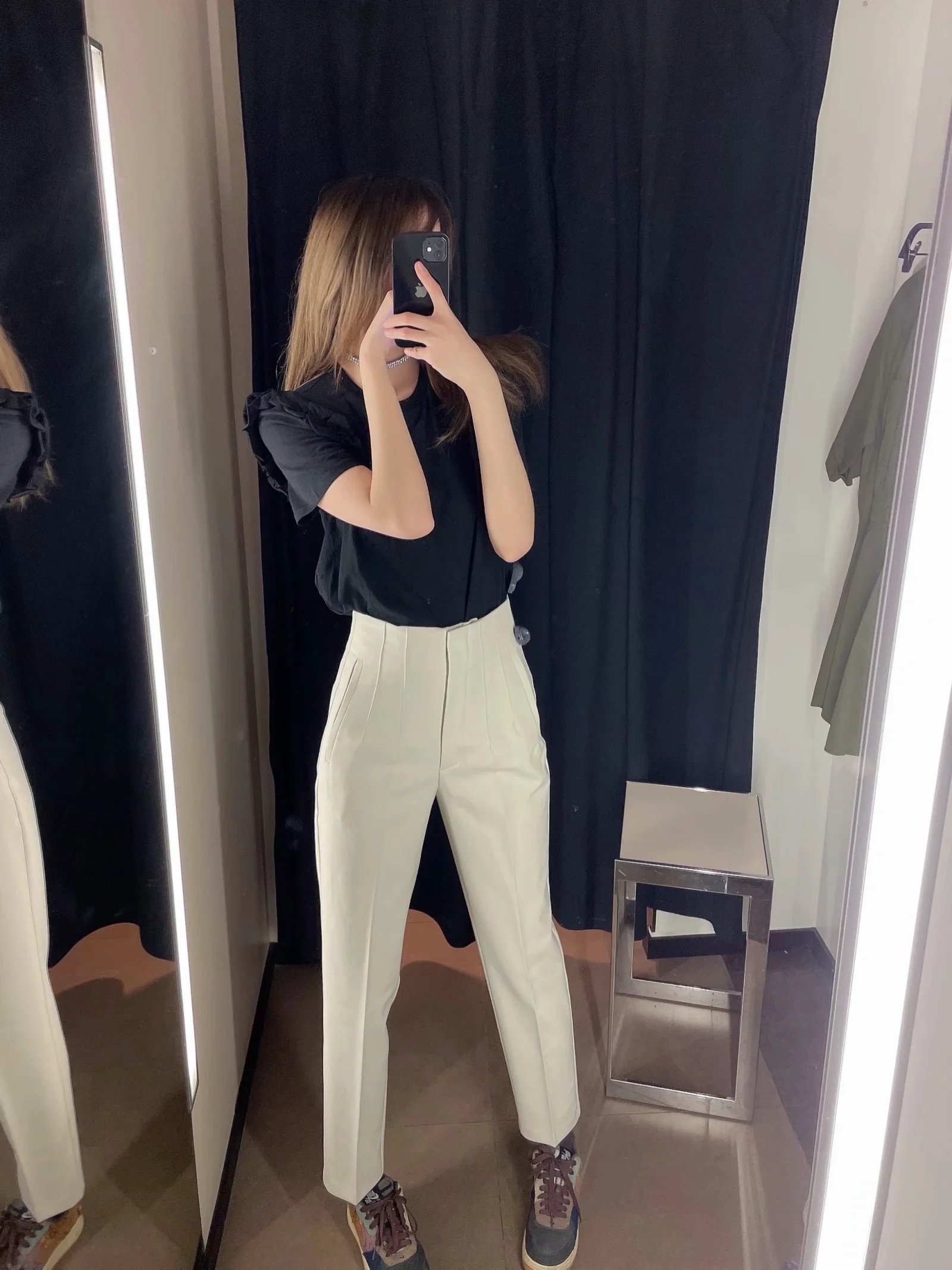 Za 2021 Spring Trouser Suits High Waisted Pants Women Fashion Office Beige Pants Chic Button Zip Elegant Pink Casual Woman Pants