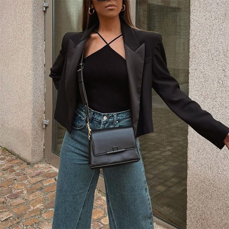 Za 2021 Black Cut Out Knit Basic Crop Top Women Backless Summer Clothes For Woman Sexy Bustier Thin Straps Tank Tops Female