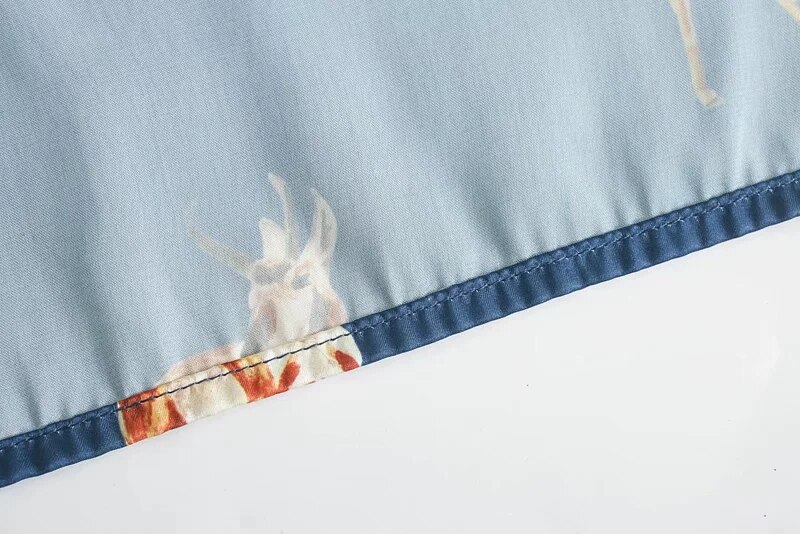 Za 2020 Women Dress Blue Animal Print Satin Woman Dress Vintage Puff Long Sleeve Winter White Belt Elegant Long Ladies Dresses