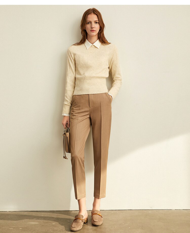 Amii Spring Summer Pants Female Office Lady Solid High Waist Female Trousers Fashion Straight Suit Pants For Women 11960733