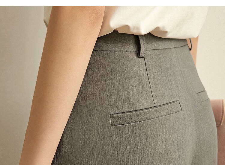 Amii Spring Summer Pants Female Office Lady Solid High Waist Female Trousers Fashion Straight Suit Pants For Women 11960733