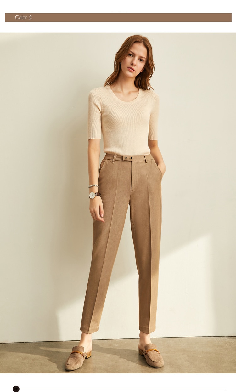 Amii Spring Summer Pants Female Office Lady Solid High Waist Female Trousers Fashion Straight Suit Pants For Women 11960733