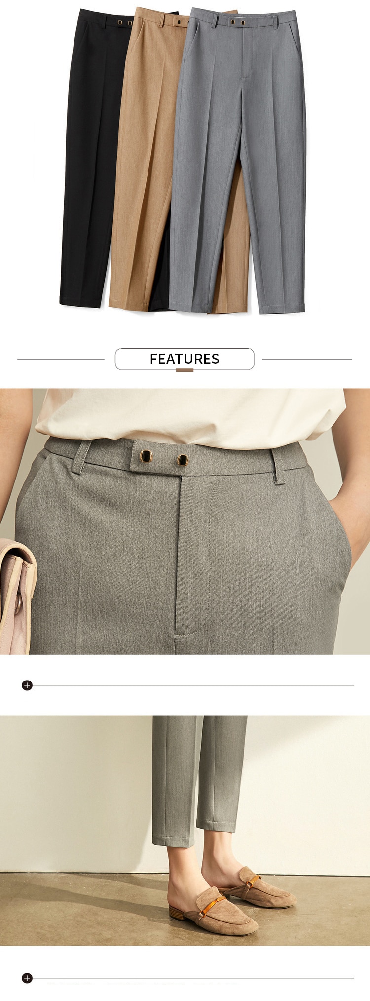 Amii Spring Summer Pants Female Office Lady Solid High Waist Female Trousers Fashion Straight Suit Pants For Women 11960733