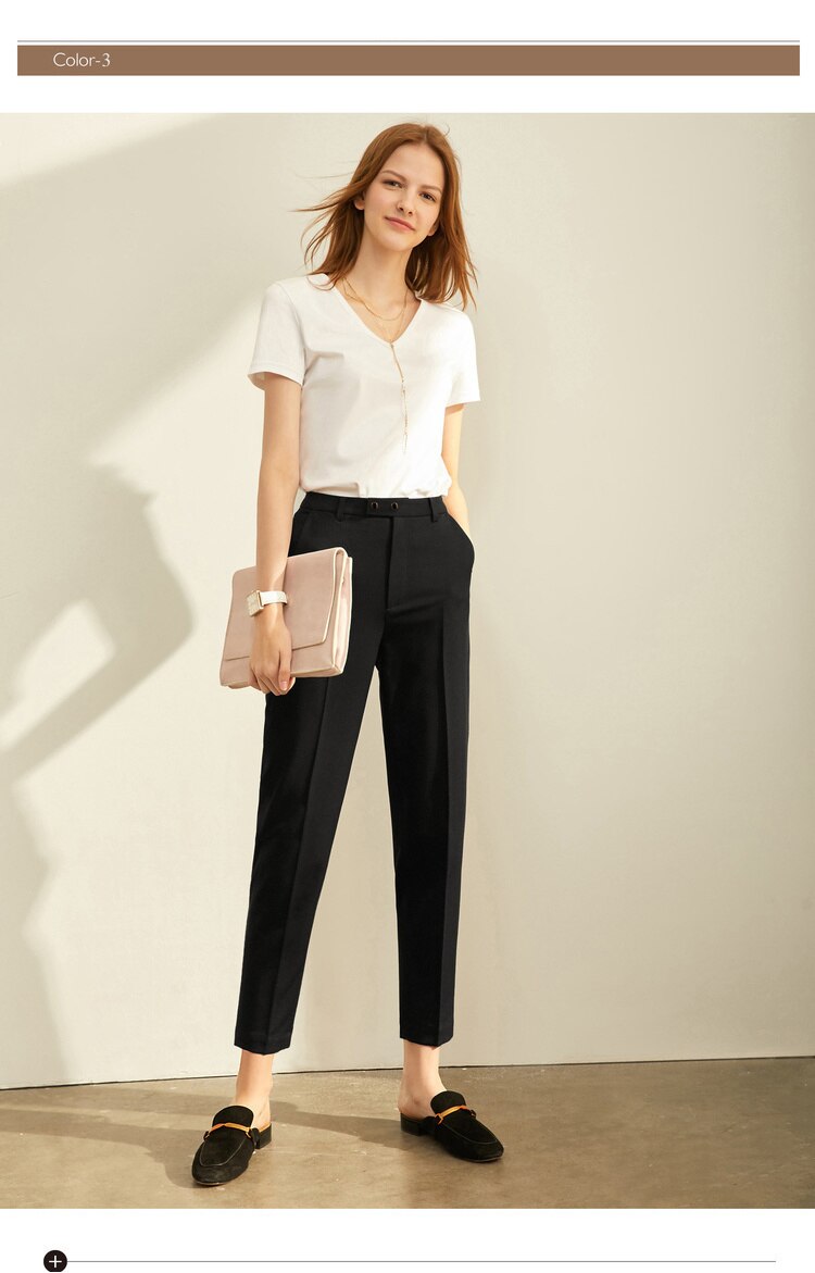 Amii Spring Summer Pants Female Office Lady Solid High Waist Female Trousers Fashion Straight Suit Pants For Women 11960733