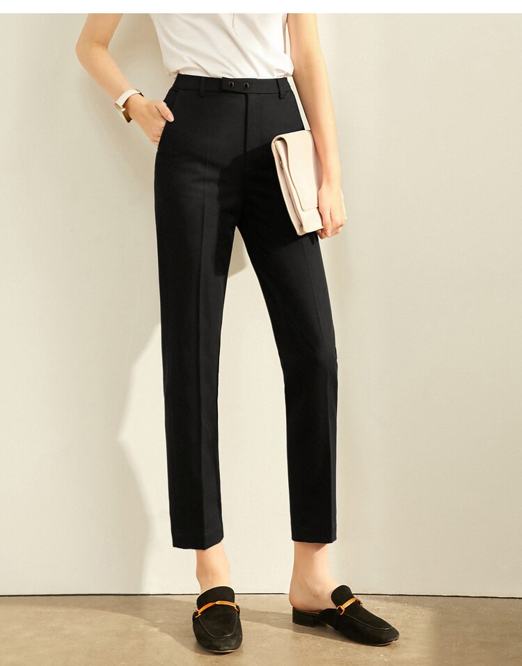 Amii Spring Summer Pants Female Office Lady Solid High Waist Female Trousers Fashion Straight Suit Pants For Women 11960733