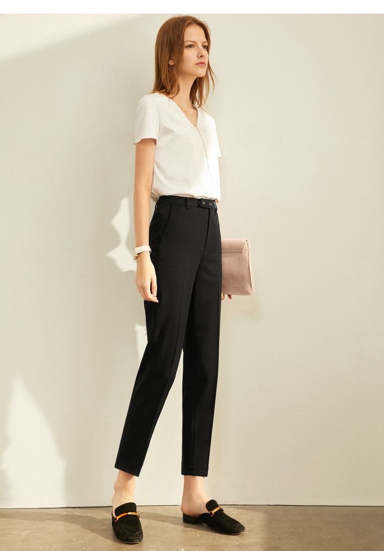 Amii Spring Summer Pants Female Office Lady Solid High Waist Female Trousers Fashion Straight Suit Pants For Women 11960733
