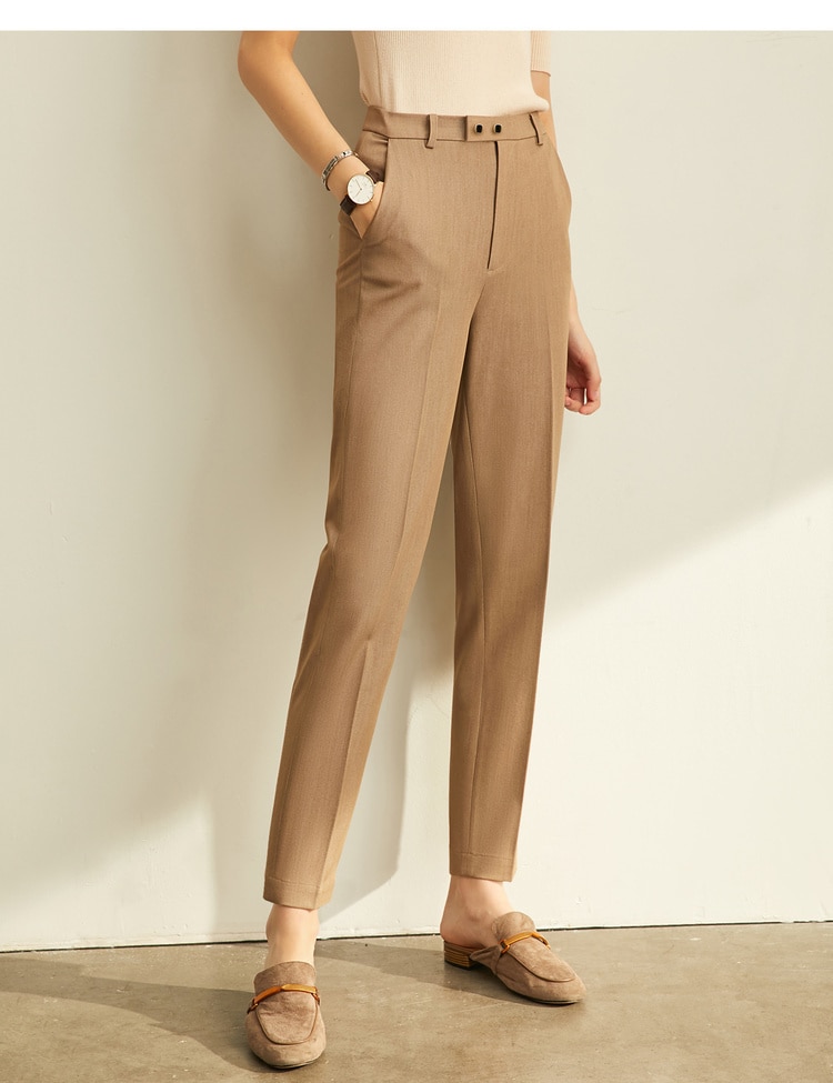 Amii Spring Summer Pants Female Office Lady Solid High Waist Female Trousers Fashion Straight Suit Pants For Women 11960733