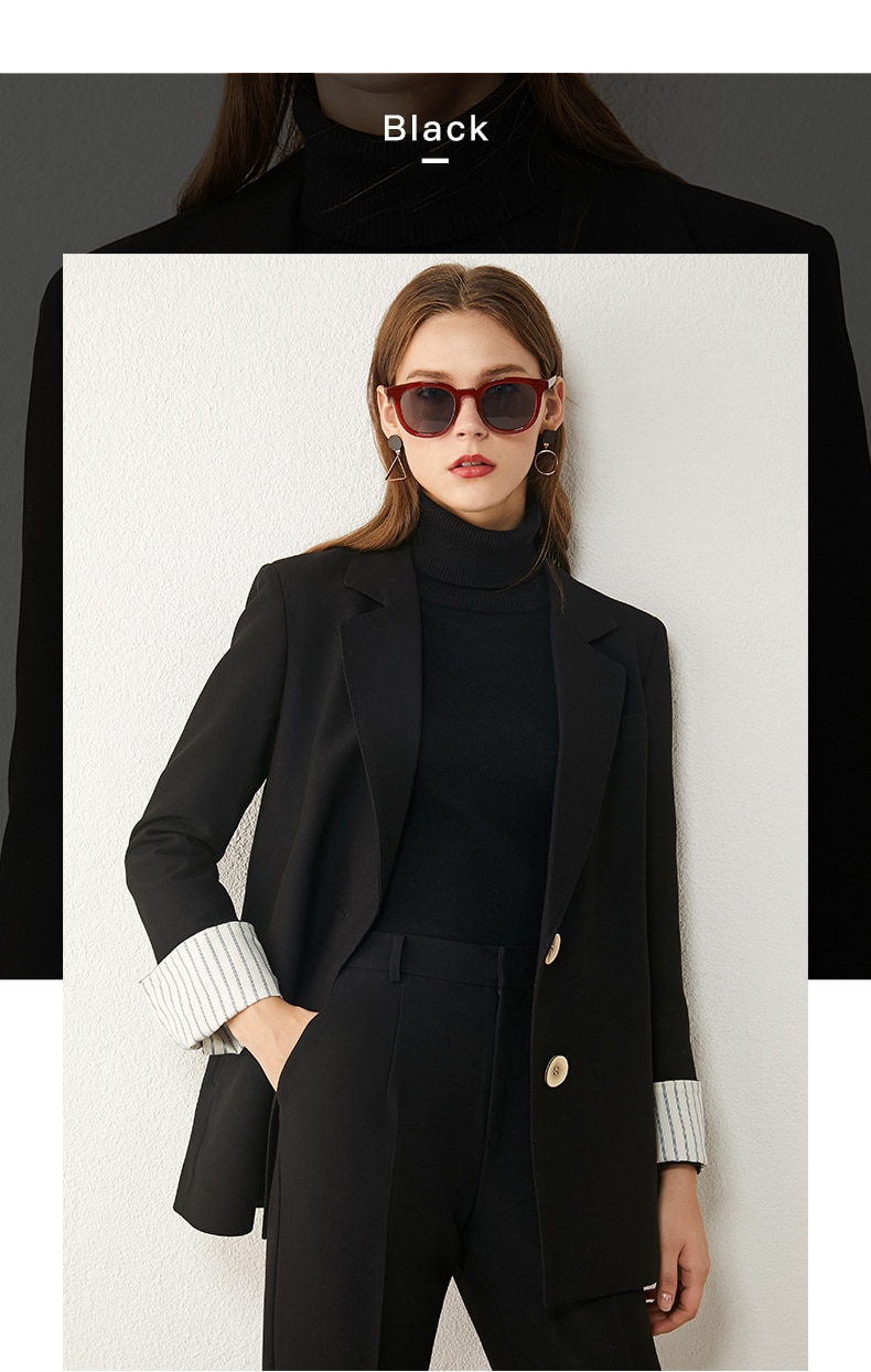 AMII Minimalism Spring Women's Suit Offical Lady Spliced Lapel Single-breasted Suit Coat Solid High Waist Female Pants 12020250