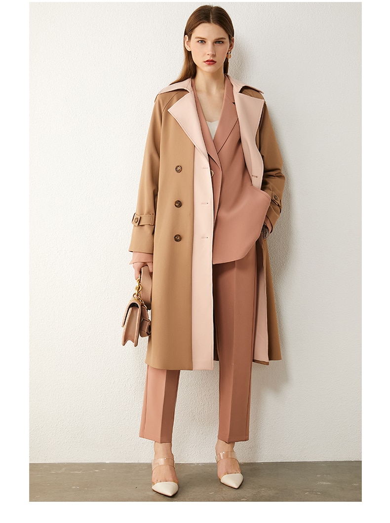AMII Minimalism Spring Women's Suit Offical Lady Spliced Lapel Single-breasted Suit Coat Solid High Waist Female Pants 12020250