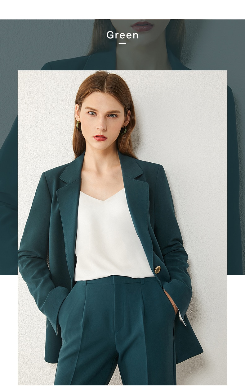 AMII Minimalism Spring Women's Suit Offical Lady Spliced Lapel Single-breasted Suit Coat Solid High Waist Female Pants 12020250
