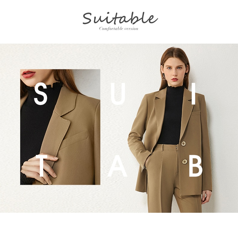 AMII Minimalism Spring Women's Suit Offical Lady Spliced Lapel Single-breasted Suit Coat Solid High Waist Female Pants 12020250