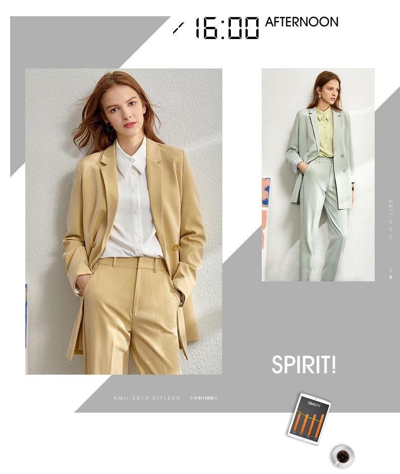 Amii Minimalism Spring Suit Female Offical Lady Blazer Women,Lace Vneck Tanks,High Waist Women's pants Female Shorts 12060909