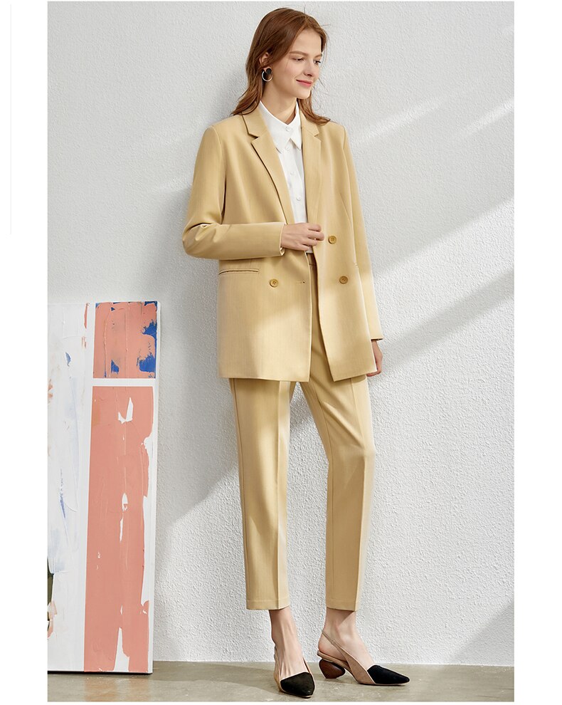 Amii Minimalism Spring Suit Female Offical Lady Blazer Women,Lace Vneck Tanks,High Waist Women's pants Female Shorts 12060909