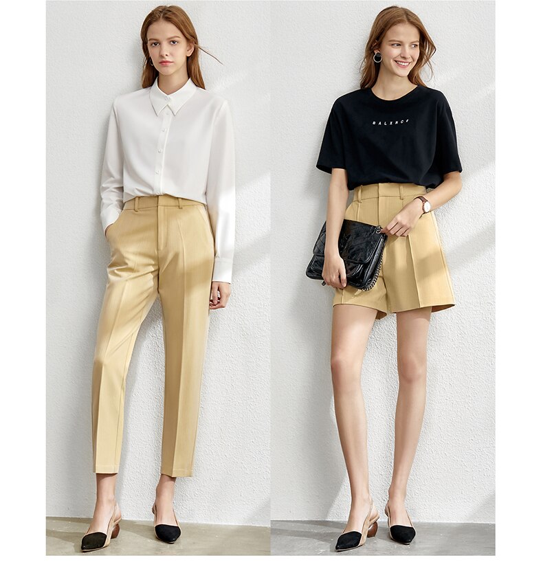 Amii Minimalism Spring Suit Female Offical Lady Blazer Women,Lace Vneck Tanks,High Waist Women's pants Female Shorts 12060909