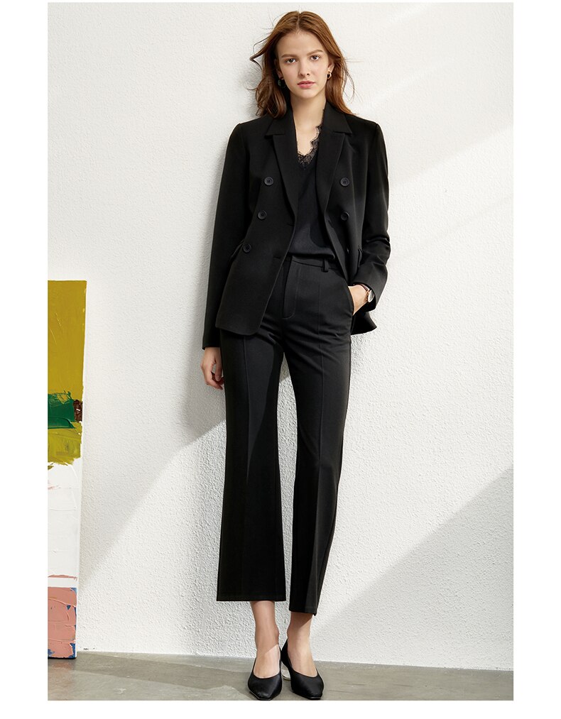 Amii Minimalism Spring Suit Female Offical Lady Blazer Women,Lace Vneck Tanks,High Waist Women's pants Female Shorts 12060909