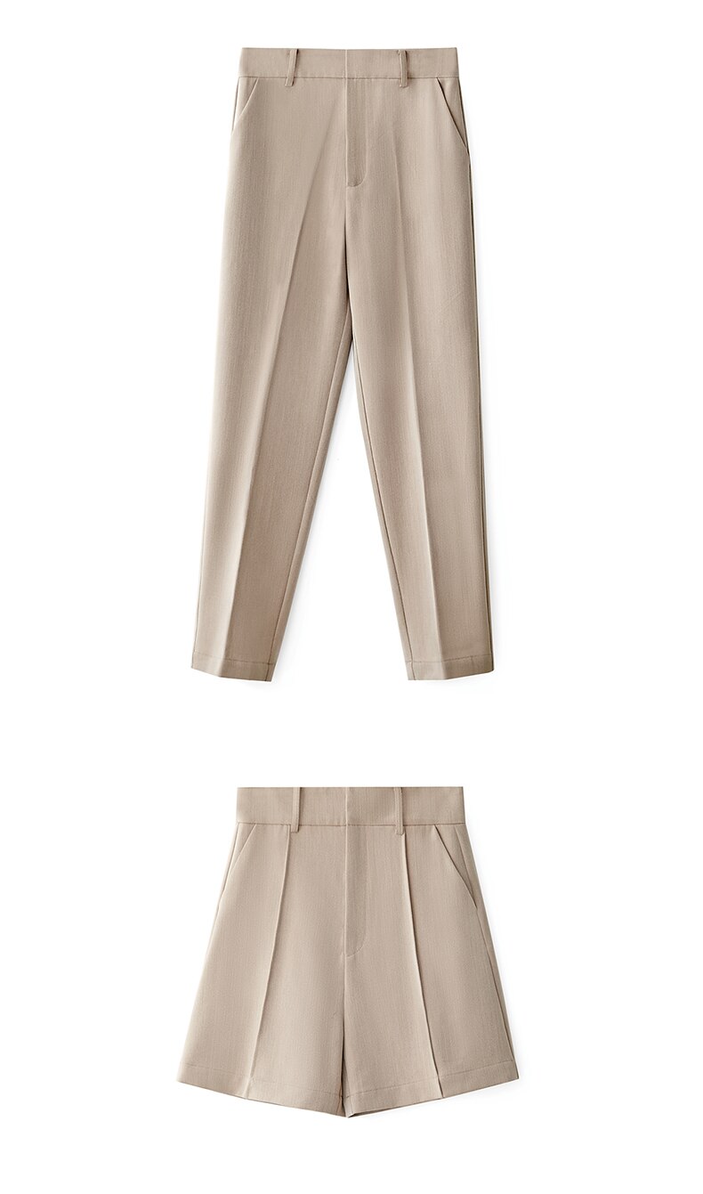 Amii Minimalism Spring Suit Female Offical Lady Blazer Women,Lace Vneck Tanks,High Waist Women's pants Female Shorts 12060909