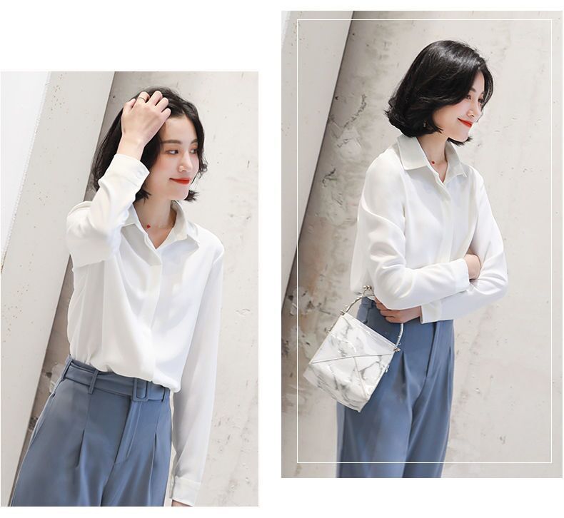 Autumn Fashion Button Up Shirt Vintage Blouse Women White Casual Office Lady Long Sleeves Female Loose Street Shirts Clothes Top Autumn Fashion Button Up Shirt Vintage Blouse Women White Casual Office Lady Long Sleeves Female Loose Street Shirts Clothes Top