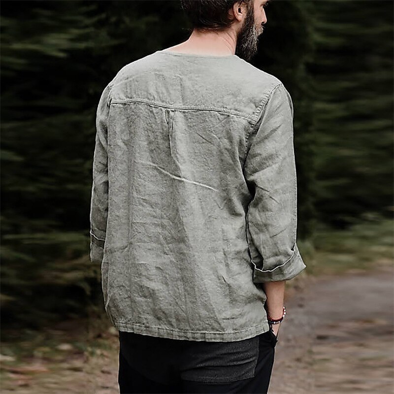 2021 Men's shirt Camisa Summer long sleeve Cotton And Linen Male Blouse Top New Style Comfortable Men Beggar Shirt M-3XL 2021 Men's shirt Camisa Summer long sleeve Cotton And Linen Male Blouse Top New Style Comfortable Men Beggar Shirt M-3XL