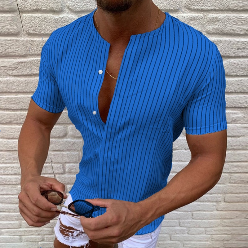Shirts for Men Stripped Short Sleeve Tops Summer 2021 Mens Fashion Clothing Trends Casual Slim FIt Button Down Top Shirt Shirts for Men Stripped Short Sleeve Tops Summer 2021 Mens Fashion Clothing Trends Casual Slim FIt Button Down Top Shirt
