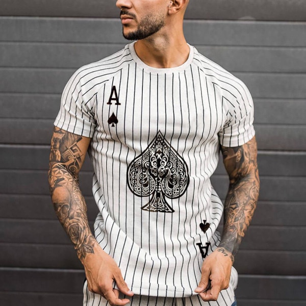T Shirt for Men Stripped Tshirt Summer Men Clothing Streetwear Round Neck Shirt Fashion Poker Print Short Sleeve T-shirts Tops T Shirt for Men Stripped Tshirt Summer Men Clothing Streetwear Round Neck Shirt Fashion Poker Print Short Sleeve T-shirts Tops