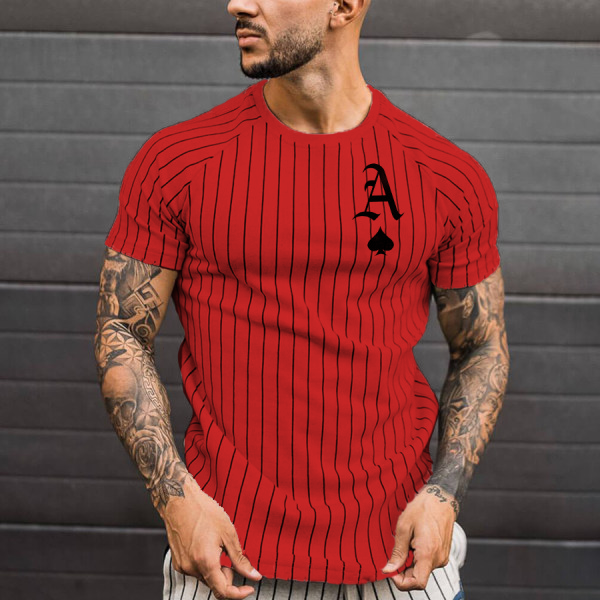 T Shirt for Men Stripped Tshirt Summer Men Clothing Streetwear Round Neck Shirt Fashion Poker Print Short Sleeve T-shirts Tops T Shirt for Men Stripped Tshirt Summer Men Clothing Streetwear Round Neck Shirt Fashion Poker Print Short Sleeve T-shirts Tops