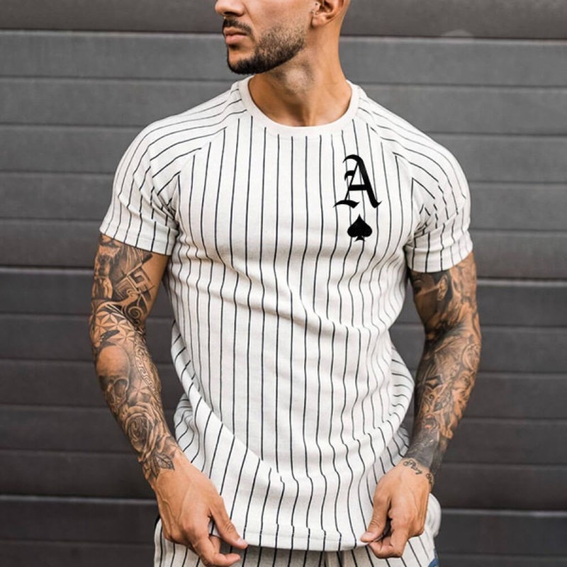 T Shirt for Men Stripped Tshirt Summer Men Clothing Streetwear Round Neck Shirt Fashion Poker Print Short Sleeve T-shirts Tops T Shirt for Men Stripped Tshirt Summer Men Clothing Streetwear Round Neck Shirt Fashion Poker Print Short Sleeve T-shirts Tops